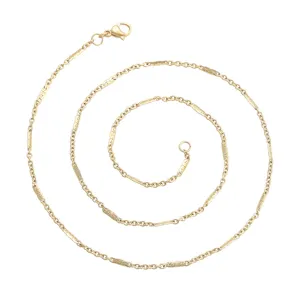 Gold stainless steel chain necklace stylish simple daily wear jewelry accessory main image