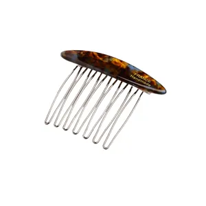 Acetate hair comb with metal teeth tortoiseshell insert comb elegant hair accessory for women