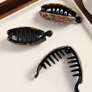 Elegant acetate hair banana clips tortoise shell claw clips for stylish daily ponytails