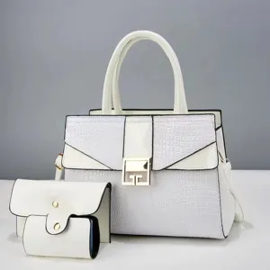 Vrouwen Krokodillenpatroon Handtas Delige Set Grote Capaciteit PU Leer Schoudertas Mode Tote Tas