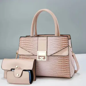 Elegante krokodillenpatroon handtas driedelig set vrouwen grote capaciteit schoudertas