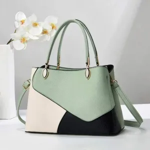 Sac à main élégant pour femme avec design colorblock, fourre-tout tendance avec bandoulière.