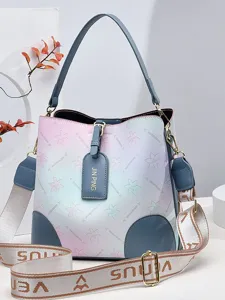 Verlauf Pastell Eimer Handtasche für Damen, schicke Mode Schulter- und Umhängetasche.