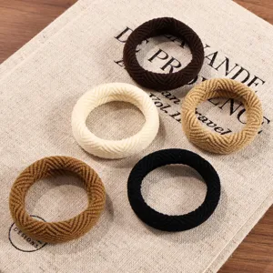 Thickened High Elasticity Polyester Hair Scrunchies Minimalist Solid Color Hair Rope Ponytail Holder For Women And Kids