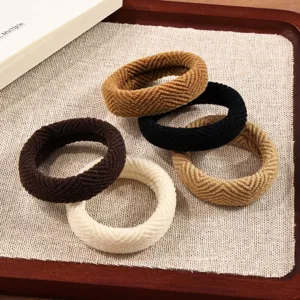 Thick elastic hair scrunchies set, durable ponytail holders for women and girls daily hair styling.