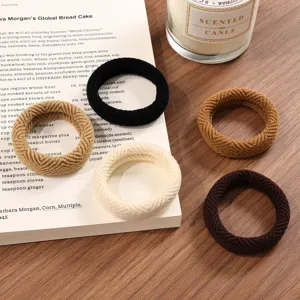 Thick knit hair ties elastic scrunchies set for women and kids daily hair styling accessories