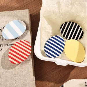 Oval acetate hair clips striped cute dopamine side bangs clips for sweet girls styling main view