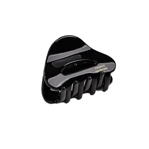 Black acetate hair claw clip small triangle design hair accessory minimalist style clip for women