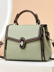 Sac à main femme vert en cuir PU rétro sac bandoulière élégant sac porté épaule