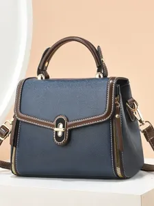 Élégant sac à main pour femme avec bordure contrastée, sac bandoulière tendance et chic.