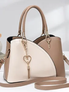 Bolso de mano bicolor para mujer gran capacidad elegante bolso cruzado elegante