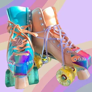 Protège-orteils pour patins à roulettes PVC holographique quad skates ensemble de roues