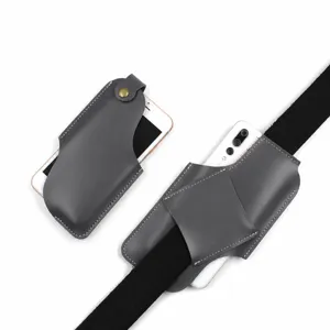 Vintage leather phone holster for belt, portable waist bag pouch for outdoor daily use and travel.