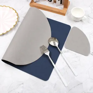 Nordic style leather placemat waterproof heat insulation table mat for home hotel restaurant use.