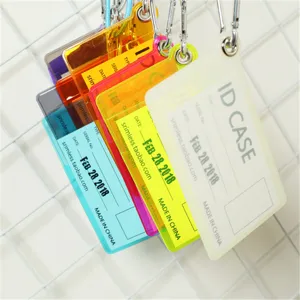 Bunter Gelee transparenter PVC ID Kartenhalter mit Band, stilvoller Schutz Ausweishue.
