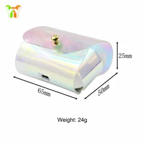 Laser TPU earphone protective case detail view, stylish iridescent storage pouch for wireless.