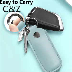 Funda de cuero para memoria USB bolsa de almacenamiento anti-pérdida con botón de presión detalle