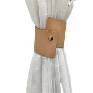 Nordic PU leather curtain tieback decorative strap buckle for home window draping holder decor