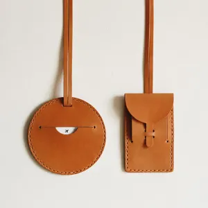 Elegant porte carte d'embarquement etiquette de bagage en cuir minimaliste accessoires voyage