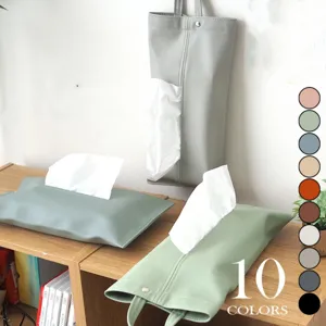 Porta fazzoletti in ecopelle PU multicolore appendibile scatola tovaglioli auto decorazione casa