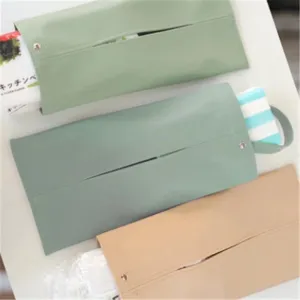 Porta fazzoletti appeso in pelle PU per auto in stile giapponese, supporto carta nordico.