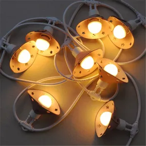Abat-jour etoile en cuir avec guirlande lumineuse LED pour camping en plein air et decor