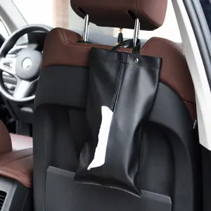 Porta fazzoletti per auto in ecopelle, borsa per fazzoletti da appendere al sedile auto.