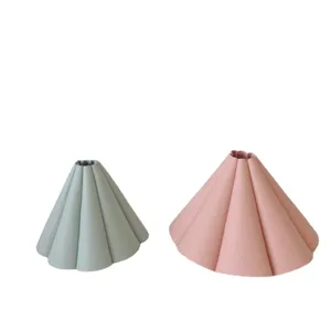 Pleated leather camping lampshade for tent and atmosphere lights, stylish outdoor cover.