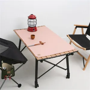 Pink leather camping table mat waterproof oilproof outdoor picnic mat tableware pad