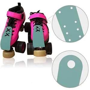 Protege-orteils en cuir pour patins a roulettes roses et turquoise paire ensemble