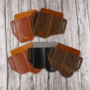 Funda de cuero EDC para herramienta soporte de bolígrafo táctico holster vista principal