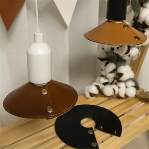 Outdoor detachable leather lamp shade camping lighting retro pendant light cover accessories