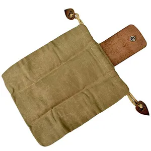 Canvas foerageer zak bushcraft camping opbergtas gereedschap tas met lederen