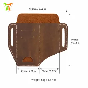 Boligrafo tactico exterior funda de cuero EDC bolsa de cintura portatil herramientas