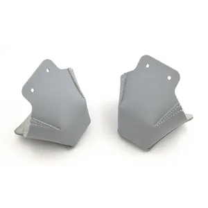 Protectores de punta de cuero mate gris para patines de cuatro ruedas con dos agujeros.