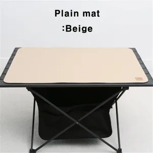 Outdoor beige leather camping mat waterproof table mat for picnic waterproof surface clean easily.