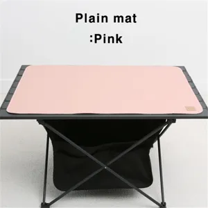 Outdoor leather camping table mat waterproof and oilproof plain pink mat for picnic.