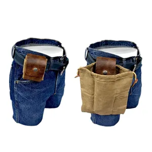 Buiten Camping Opbergtas Canvas Leer Bushcraft Foraging Taille Tas Draagbare Multifunctionele Gereedschapstas Kampeeruitrusting