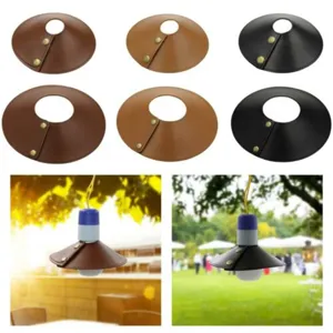 Outdoor Portable Detachable PU Leather Camping Lamp Shade Vintage Pendant Light Protective Cover For Garden Road Light