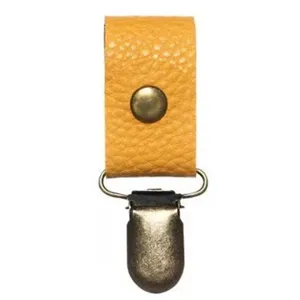Clip per cappello in pelle gialla clip a becco d'anatra portatile accessorio per borsa
