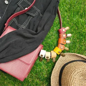 Clip per cappello in pelle colorata e ciondolo per borsa, fermaglio a becco d'anatra per cappelli.