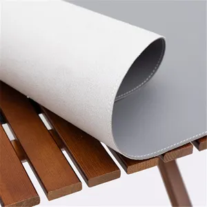 Detail view of the portable outdoor leather camping mat, showing texture and roll-up design.