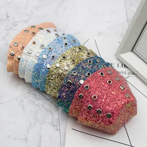 Glitzer Leder Rollschuh Zehenschutz, Quad Skates Schutzkappen, bunte Glitzer Kappen.