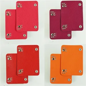 Multi-color leather luggage handle wrap snap-on grip anti-chafing bag accessories.