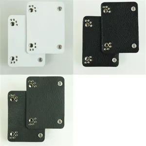 Leather luggage handle wrap replacement grip with snap buttons and metal rivet paw details