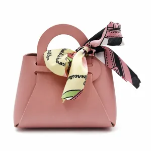 Mini borsetta in pelle rosa scatola di caramelle confezione regalo di nozze stile di design.