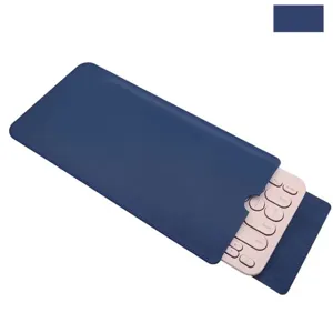 Funda protectora de cuero PU azul para teclado bolsa de almacenamiento inalámbrica portátil