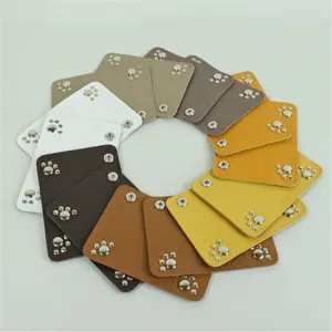 Multi-color leather luggage handle wrap snap button grip DIY bag repair accessories.
