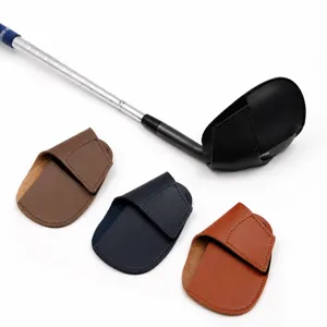 Golf Club Head Cover PU Leather Protective Iron Headcover With Velcro Closure For Golf Sports