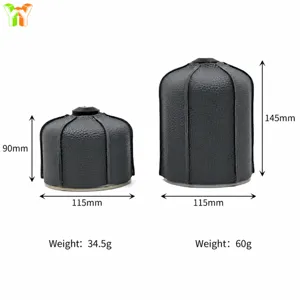 Funda protectora de cuero para tanque de gas plano de campamento al aire libre duradera